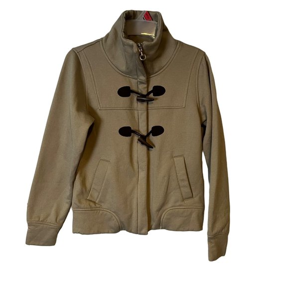 Ariat Fit For A Rider Jacket High Neck Zip Button Front Tan Long Sleeve Pockets